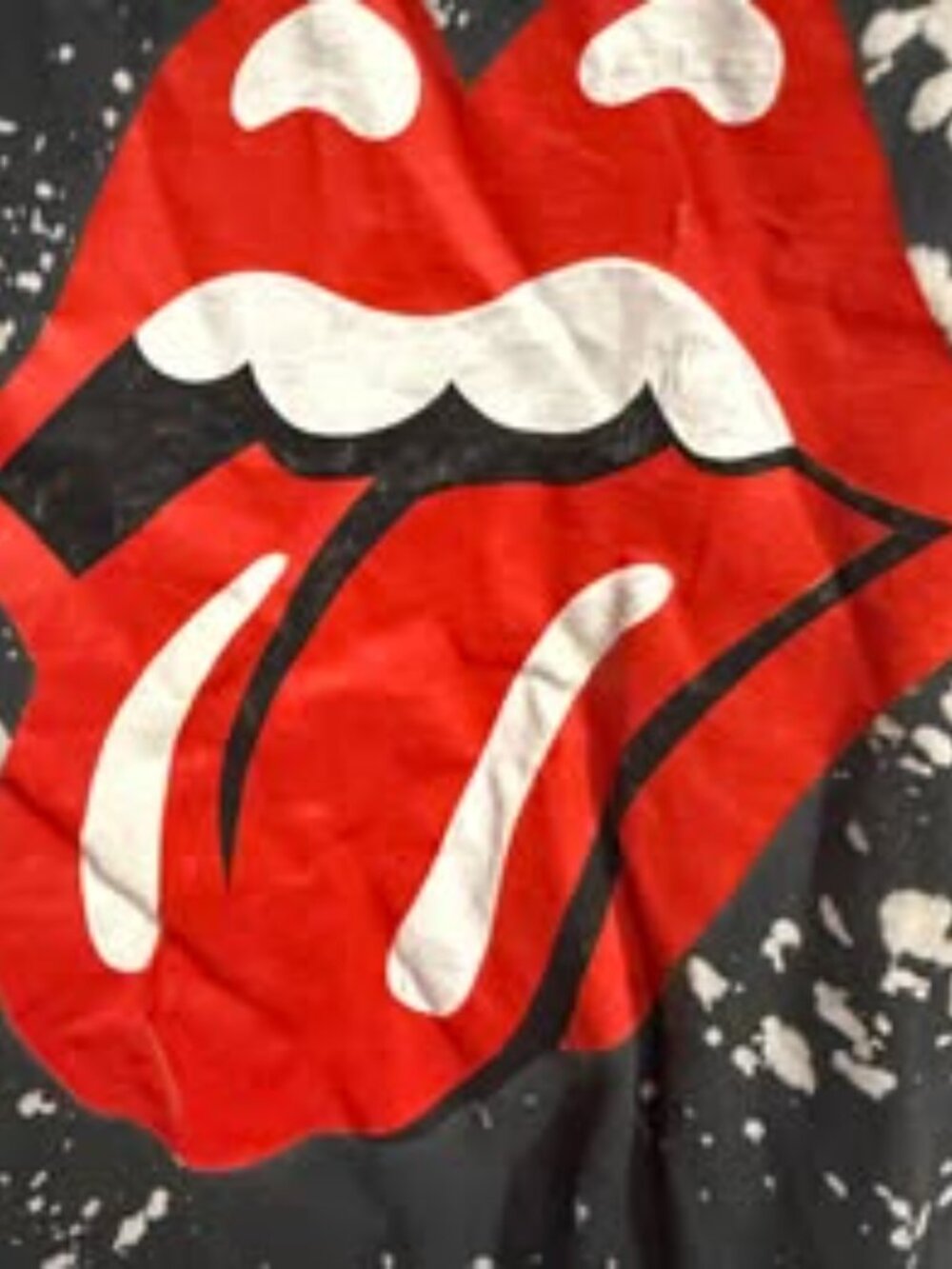 The Rolling Stones LG Bleach Splatter T-Shirt - Picture 2 of 4
